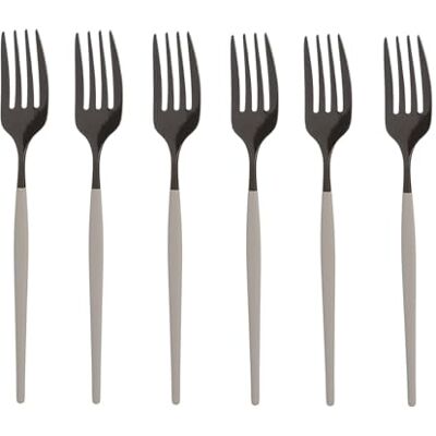 KASANOVA Set 6 forchettine taupe e nero Luxy KASANOVA Set 6 forchettine taupe e nero Luxy