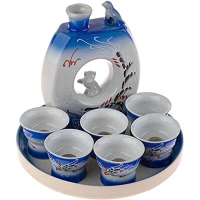 lachineuse Servizio Sake da Donna denudata con 6 Ciotole Saké, caraffa e Vassoio Bicchieri da Sake Giapponesi Idea Regalo Cinese Cattivo Servizio Sake Tradizionale Porcellana Giappone Blu lachineuse Servizio Sake da Donna denudata con 6 Ciotole Saké, caraffa e Vassoio Bicchieri da Sake Giapponesi Idea Regalo Cinese Cattivo Servizio Sake Tradizionale Porcellana Giappone Blu