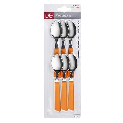 Dc Casa Set Cucchiaino Acciaio 13.8x3 cm 6 Pezzi – Manico Colorato in Polipropilene – Posate da Caffè o Dessert – Made in Italy (Arancione) Dc Casa Set Cucchiaino Acciaio 13.8x3 cm 6 Pezzi – Manico Colorato in Polipropilene – Posate da Caffè o Dessert – Made in Italy (Arancione)