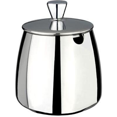 Café Olé Premium Zuccheriera con scanalatura per cucchiaino, 340g, acciaio inossidabile, design classico da tè con finitura a specchio Café Olé Premium Zuccheriera con scanalatura per cucchiaino, 340g, acciaio inossidabile, design classico da tè con finitura a specchio