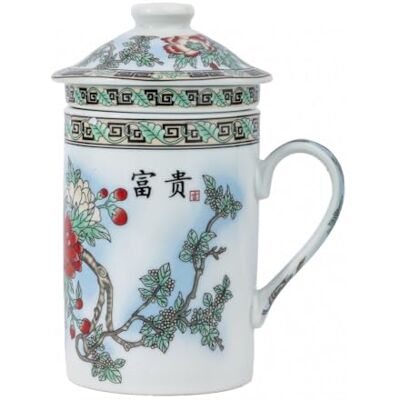lachineuse Teiera/Tazza per infusione Design Peonia Rossa Simbolo di Successo e Ricchezza Porcellana Multicolore Altezza 14,5 cm Idea Regalo in Stile Asiatico lachineuse Teiera/Tazza per infusione Design Peonia Rossa Simbolo di Successo e Ricchezza Porcellana Multicolore Altezza 14,5 cm Idea Regalo in Stile Asiatico