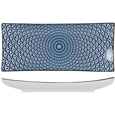 H&H Blue Stamp Piatto, Porcellana New Bone China, Blu/Bianco, 23x10x3 cm H&H Blue Stamp Piatto, Porcellana New Bone China, Blu/Bianco, 23x10x3 cm