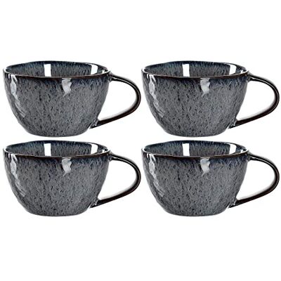 Leonardo HOME MATERA Set di 4 tazze in ceramica, 290 ml, colore: Antracite Leonardo HOME MATERA Set di 4 tazze in ceramica, 290 ml, colore: Antracite