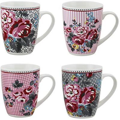 PREMIER Pippa Set 4 Tazze, New Bone China, Multicolore PREMIER Pippa Set 4 Tazze, New Bone China, Multicolore