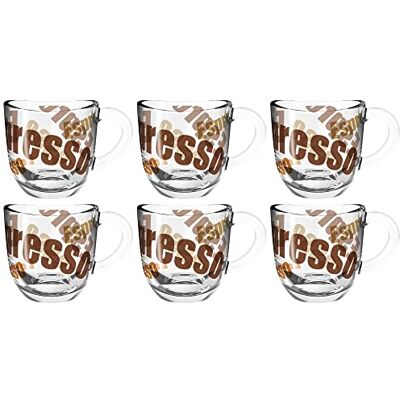 Leonardo Napoli Set di 6 tazzine da caffè per espresso, lavabili in lavastoviglie, piccole tazze da caffè, adatte al microonde, 80 ml Leonardo Napoli Set di 6 tazzine da caffè per espresso, lavabili in lavastoviglie, piccole tazze da caffè, adatte al microonde, 80 ml