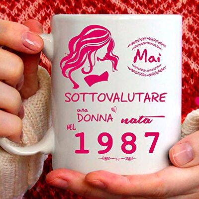 Tee Tazza 1987 Compleanno Donna 39 Anni, Idea Regalo Mai Sottovalutare una Donna nata nel 1987 Tazze per Regali Divertenti Gadget Divertente Tee Tazza 1987 Compleanno Donna 39 Anni, Idea Regalo Mai Sottovalutare una Donna nata nel 1987 Tazze per Regali Divertenti Gadget Divertente