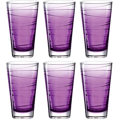 Leonardo HOME VARIO STRUTTURA Set di 6 bicchieri da 280 ml, viola, vetro, viola Leonardo HOME VARIO STRUTTURA Set di 6 bicchieri da 280 ml, viola, vetro, viola
