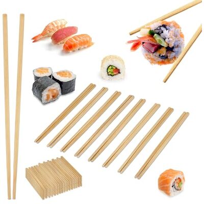 Relaxdays 144 Paia di Bacchette Sushi Riutilizzabili, Set di Bastoncini Cinesi, Chopsticks L: 24 cm, Bambù, Naturale Relaxdays 144 Paia di Bacchette Sushi Riutilizzabili, Set di Bastoncini Cinesi, Chopsticks L: 24 cm, Bambù, Naturale