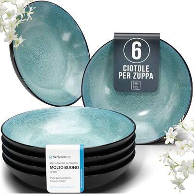 Set Prestige di Servizi da Tavola: Piatti Fondi in Porcellana per 6 Persone Eleganti Piatti da Portata per una Esperienza Culinaria Raffinata, Pure Living blu scuro Set Prestige di Servizi da Tavola: Piatti Fondi in Porcellana per 6 Persone Eleganti Piatti da Portata per una Esperienza Culinaria Raffinata, Pure Living blu scuro