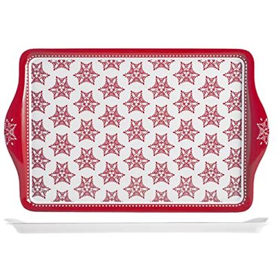 H&H Vassoio Grace, Melamina, Bianco/Rosso, 46.5 x 29.5 cm H&H Vassoio Grace, Melamina, Bianco/Rosso, 46.5 x 29.5 cm