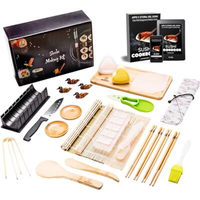 Brodevet Kit Sushi set NOVITÀ 2026, 29 Pezzi compreso di GUIDA PRATICA, COOKBOOK, RICETTARIO, Sushi Kit Professionale, Fai Da Te Per Principianti, Con Tovagliette, Bacchette Giapponesi e Stampo Riso Brodevet Kit Sushi set NOVITÀ 2026, 29 Pezzi compreso di GUIDA PRATICA, COOKBOOK, RICETTARIO, Sushi Kit Professionale, Fai Da Te Per Principianti, Con Tovagliette, Bacchette Giapponesi e Stampo Riso
