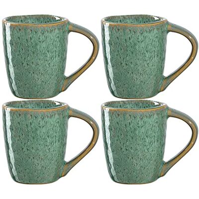 Leonardo HOME MATERA Set di 4 tazzine da caffè, 90 ml, in ceramica, colore: Verde Leonardo HOME MATERA Set di 4 tazzine da caffè, 90 ml, in ceramica, colore: Verde