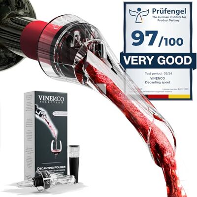 Vinenco Decanter per Vino Rosso + Pompa per Vino: Aeratore Tappi Bottiglie di Qualità Versatore Salvagoccia Anti-Goccia, Aperitivo Accessori Sommelier Barman Bar Beccuccio Idea Regalo Donna Uomo Festa Vinenco Decanter per Vino Rosso + Pompa per Vino: Aeratore Tappi Bottiglie di Qualità Versatore Salvagoccia Anti-Goccia, Aperitivo Accessori Sommelier Barman Bar Beccuccio Idea Regalo Donna Uomo Festa