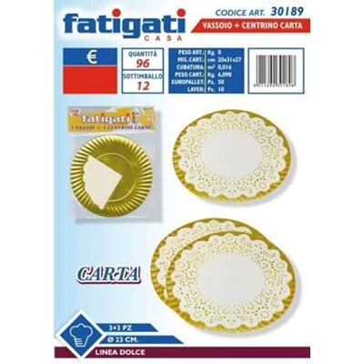 FATIGATI SRL L.Dolci Vassoio+CENTRINO Tondo 3pz d23cm FATIGATI SRL L.Dolci Vassoio+CENTRINO Tondo 3pz d23cm