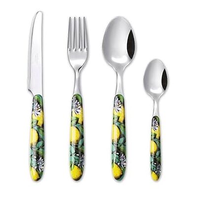 Excelsa Boboli Set 24 Posate, Acciaio Inox, Manici Decorati con Limoni, 6 Servizi Excelsa Boboli Set 24 Posate, Acciaio Inox, Manici Decorati con Limoni, 6 Servizi
