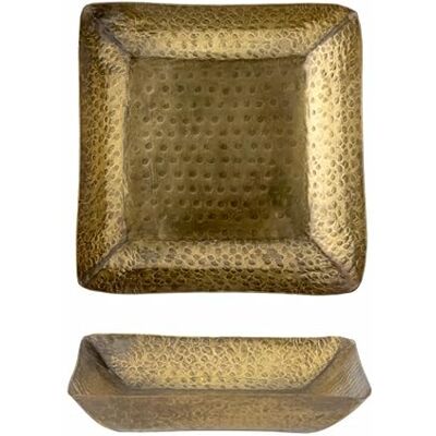 Bloomingville Kobra Vassoio in metallo con goffratura di colore oro, 19 x 2,5 x 19 cm Bloomingville Kobra Vassoio in metallo con goffratura di colore oro, 19 x 2,5 x 19 cm