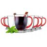 Glasmark KROSNO 2205 Glasmark KROSNO 1992 KPL6 Tazza Cuba 400 ml, con orecchio dipinto, colore: Rosso