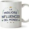 Mugffins Tazza in ceramica per INFLUENCER donna 11 oz / 350 ml In italiano Miglior del Mondo Idea regalo per compleanno, anniversario, natale, laurea