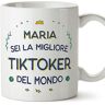 Mugffins Tazza Personalizzata in ceramica per TIKTOKER donna 11 oz / 350 ml In italiano Migliore del Mondo Idea regalo per compleanno, anniversario, natale, laurea