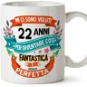 Mugffins Tazza 22 Compleanno- In italiano Mi ci sono voluti 22 anni per diventare cosi fantastico 350 ml Regalo Originale e Divertente