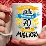 TeeDesign Tazza 70 Anni compleanno Donna. Gadget regalo per i settanta anni Tazza con Frase Lo Dicono le stelle le Donne di 70 Anni sono le Migliori Tazze per Regali Divertenti