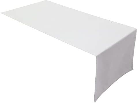 Lemos Home Runner da tavola di alta qualità in 100% cotone, collezione concetto, colore e dimensioni a scelta (runner – 45 x 150 cm, bianco)