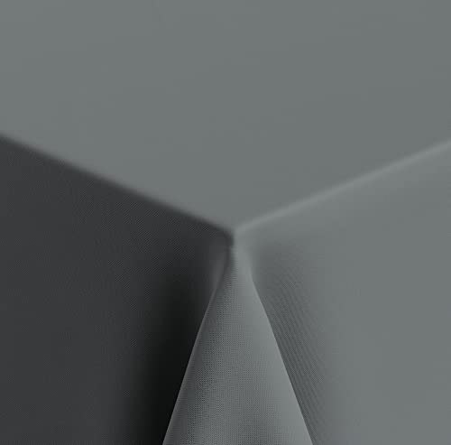 Venilia Tovaglia ovale, in poliestere, 1,5 x 2,5 m, colore grigio, tinta unita, colore grigio, decorazione da tavolo, non si stira