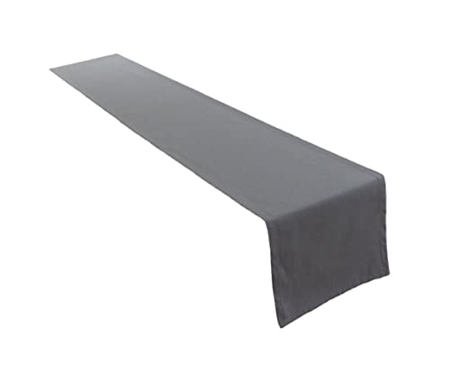 Lemos Home Runner da tavola di alta qualità in 100% cotone, collezione Concetto, colore e dimensioni a scelta (runner – 40 x 180 cm, grigio basalto)