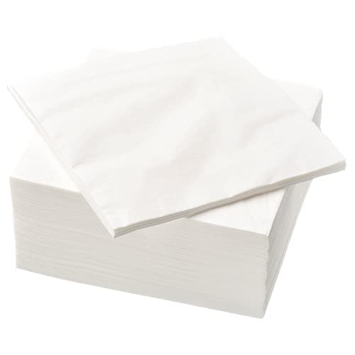 Ikea 2 x Confezione da 100 tovaglioli di carta Fantastisk a triplo strato, 40 x 40 cm, colore: Bianco