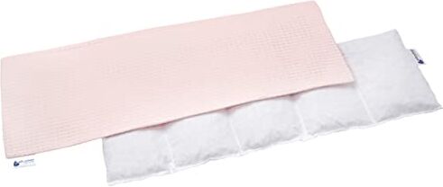 Medi Partners Cuscino Termico noccioli ciliegio 60x20cm 800g 100% Cotone  5 Camere Grande Terapia del freddo Federa sfoderabile (Rosa Chiaro Waffle)