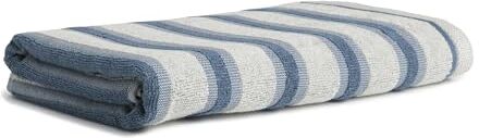 Möve Bohemian Dreams Cross Stripes asciugamano doccia 67 x 140 cm in 100% cotone, natura/blu acciaio