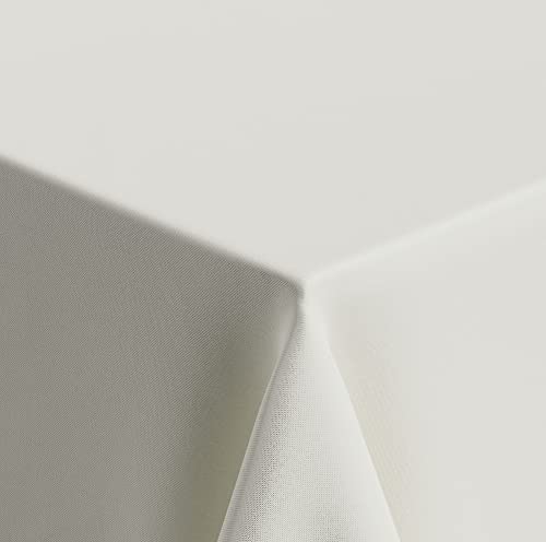 Venilia Tovaglia quadrata in poliestere, tinta unita, color crema, 1,8 m x 1,8 m, decorazione da tavolo, non si stira, tinta unita