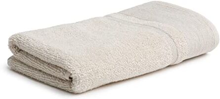 Möve Wellbeing Pearl Asciugamano con struttura a pieghe 50 x 100 cm, prodotto in Germania, 85% cotone, 15% lino, natura