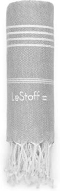 LeStoff telo mare XXL fouta telo da bagno telo da sauna asciugamano da spiaggia wellness sport Yoga viaggi hammam 100% cotone organico asciugatura rapida ecologico prelavato (200 x 200 cm Grey)