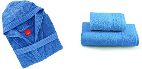 Gabel Accappatoio Adulto, 100% Cotone, Bluette, Taglia Tintunita & Co Set Asciugamani, Cotone, Bluette, 100 x 60 cm