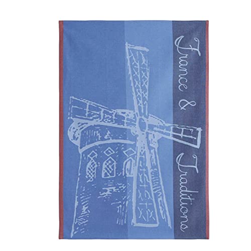 Coucke Asciugamano jacquard in cotone francese, mulino rosso, blu, 50,8 x 76,2 cm, 100% cotone