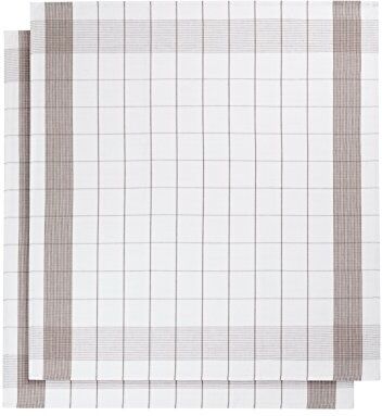 De Witte Lietaer 200064 Set di 2 Strofinacci Lino/Cotone 68 x 68 cm, 50% Cotone, 50% Lino, Marrone, 68x68 cm