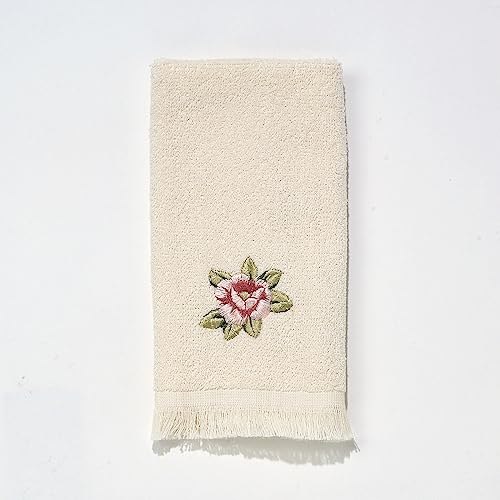 Avanti Linens Rosefan Telo da Bagno, Cotone, Ivory, Fingertip