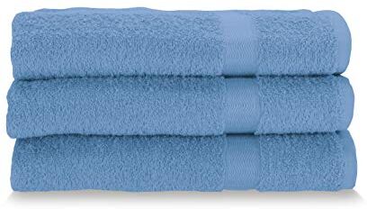 Gabel Asciugamani Viso, Spugna di Puro Cotone Idrofilo, 60 x 100 cm, Bluette, Set da 3 Pezzi