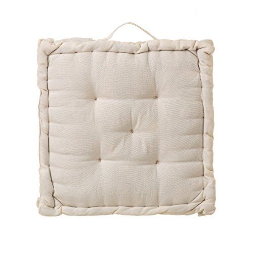 LOLAhome Cuscino da pavimento bianco moderno in cotone e poliestere 45x45 cm