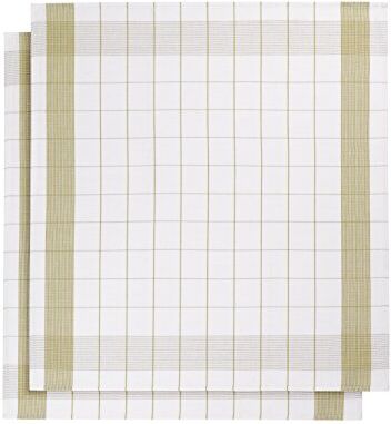 De Witte Lietaer 200064 Set di 2 Strofinacci Lino/Cotone 68 x 68 cm, 50% Cotone, 50% Lino, Verde, 68x68 cm