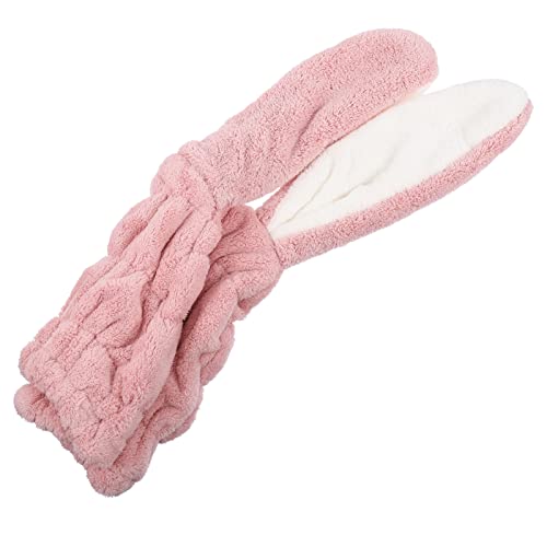 FRCOLOR Asciugamano Da Avvolge Per Ragazza Decorazione Design In Microfibra Assorbente Cappello Da Bagno Con Asciugatura Super Adorabile Rosa Protezione Per Le Orecchie A