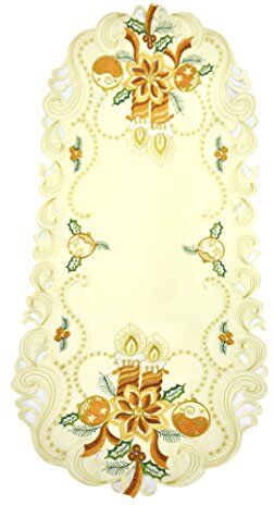 Bellanda 3622 – 40 x 85 Ovale Tovaglia Runner, Poliestere, Sekt, 85 x 40 x 0.50 cm