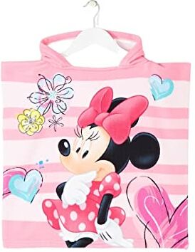 Disney Asciugamano Poncho Minnie 55x110 Ragazza Rosa, TU