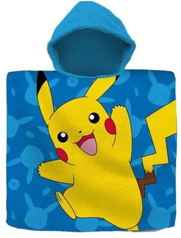 Nintendo KIDS EUROSWAN Poncho Asciugamano in cotone Pokemon 60 x 120 cm