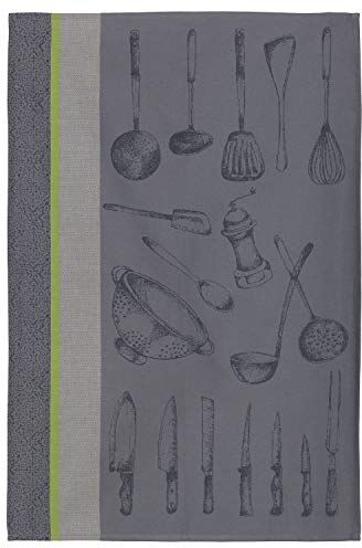 Coucke USTENSILES DU Strofinaccio Multiuso da Chef Grigio, Cotone, 50 X 75 cm