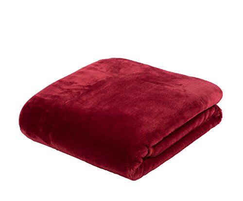 Gözze Morbida Coperta Premium, Sensazione Cashmere, Microfibra, 180 x 220 cm Rosso