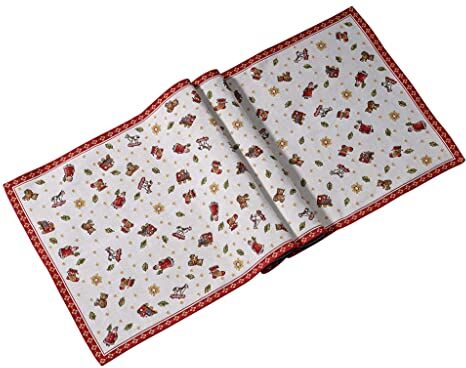 Villeroy & Boch Toy’s Delight Runner Gobelin Xl, Runner con Motivi Natalizi Sparsi in Cotone e Poliestere, Multicolore, 49 X 143 cm