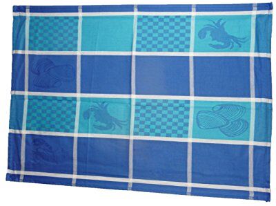 Comptoir du Linge Set di 6 Strofinacci da Cucina, 100% Cotone Egiziano, Blu, 50 x 70 cm