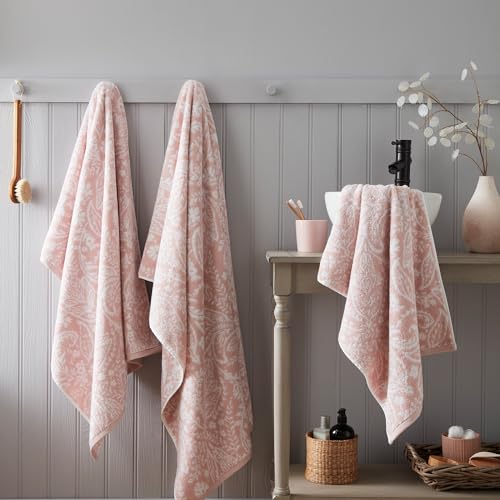 Dreams & Drapes Aveline Asciugamano da bagno, 100% cotone, 50 x 90 cm, colore: Rosa chiaro